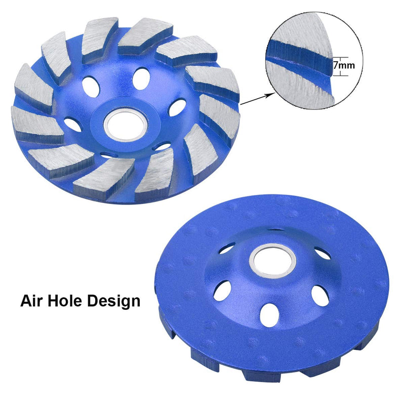 [Australia - AusPower] - Shyshining 4" Diamond Cup Grinding Wheel, 12-Segment Heavy Duty Turbo Row Concrete Grinding Wheel Disc for Angle Grinder, for Granite, Stone, Marble, Masonry, Concrete Blue 