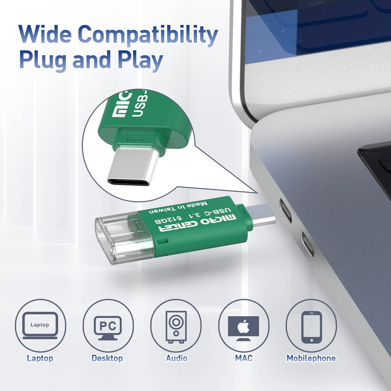 [Australia - AusPower] - Micro Center SuperSpeed 512GB Type-C USB 3.0/USB 3.1 Gen 1 Mini Flash Drive Memory Stick Thumb Drive(512GB, Single Pack) 