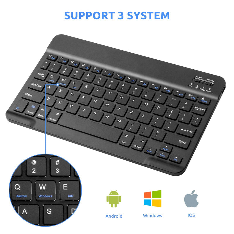 [Australia - AusPower] - Wireless Keyboard for Surface Go 2 (2020),Universal Slim Portable Bluetooth Keyboard Compatible with Surface Go 2 (2020) Keyboard with Built in Rechargeable Battery,Black 