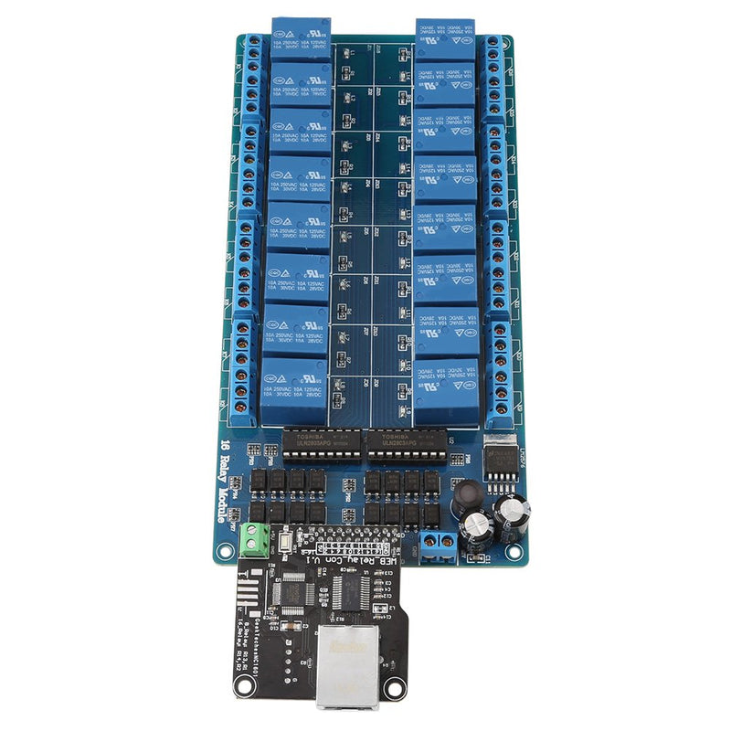 [Australia - AusPower] - Bewinner Ethernet Control Module,16-Channel Relay Module,RJ45 Interface,Ethernet TCP/IP Relay On-Off Output Relay Module Board for Smart Home Control 