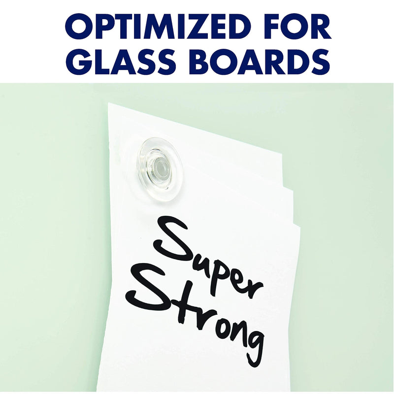 [Australia - AusPower] - Quartet Strong Magnets, Glass Whiteboard, Dry Erase Board, Large, Clear Rare Earth Magnets, 6 Pack (85391) 