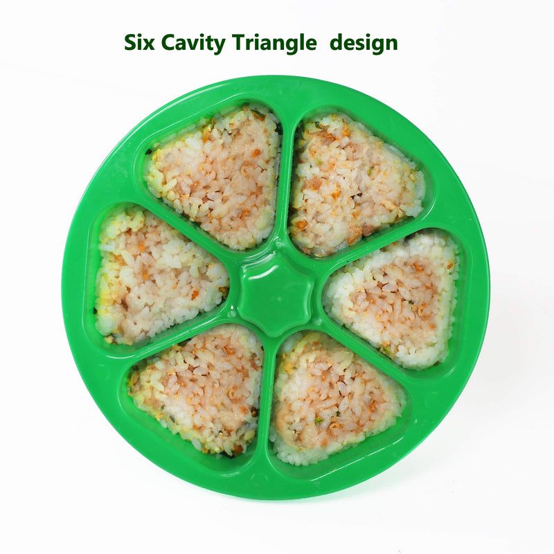 [Australia - AusPower] - Sunormi 6 Cavity Triangle Sushi Mold Onigiri Rice Ball Press Maker Non-stick Sushi Maker Tools For Seaweed Cilantro Rice Balls 