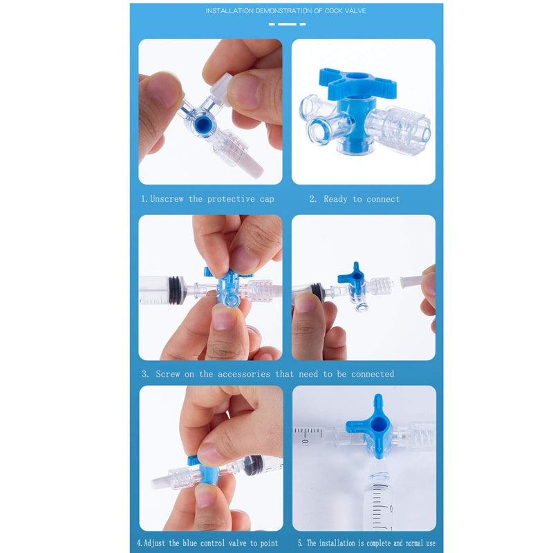 [Australia - AusPower] - MEETOOT 5pcs Disposable Medical Three Way Valve 3-Way Stopcocks with Aseptic Cock for School Projects, Hobbies DIY Experimental Research Projects 