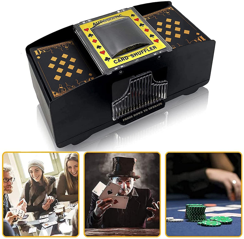 [Australia - AusPower] - Nileole 1-6 Decks Automatic Card Shuffler, Battery-Operated Electric Shuffler for UNO, Texas Hold'em, Poker, Home Card Games, Blackjack, Home Party Club Game 