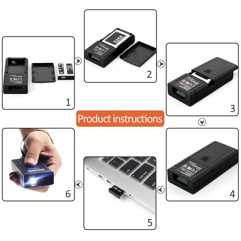 [Australia - AusPower] - Symcode Bluetooth Wireless Barcode Scanner,Compatible with Bluetooth Function & 2.4GHz Wireless, Portable Barcode Reader Work with Windows, Mac,Android, iOS Phones, Tablets or Computers 