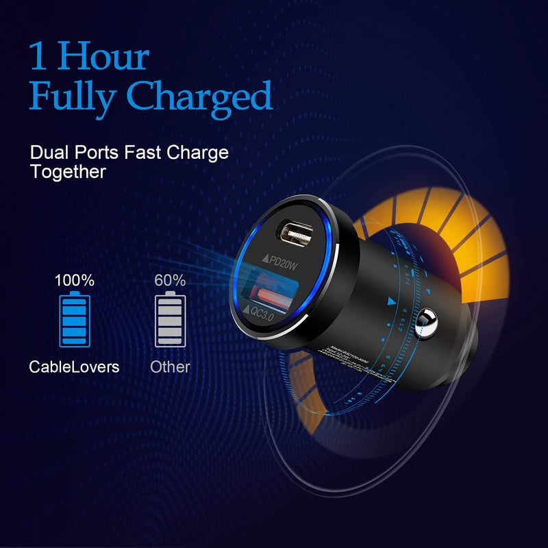 [Australia - AusPower] - USB C Car Charger Fast Charging,38W QC+PD Car Charging Adapter Cigarette Lighter USB Charger for iPhone 13 Pro Max/13 mini/12/12Pro max/11;Samsung Galaxy S21/S21 Ultra/S20 FE;Note 20 Ultra/A22/A72/A52 PD+QC Car Charger 