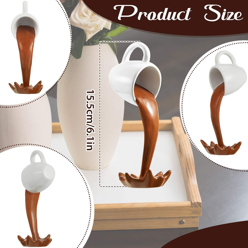 [Australia - AusPower] - Floating Spilling Coffee Cup Magic Pouring Splash Coffee Mug Pouring Spilling Coffee Mugs Cafe Novelty Funny Coffee Cup Sculpture Art Decoration for Home Decor Coffee Lover (Brown Floating) Brown Floating 
