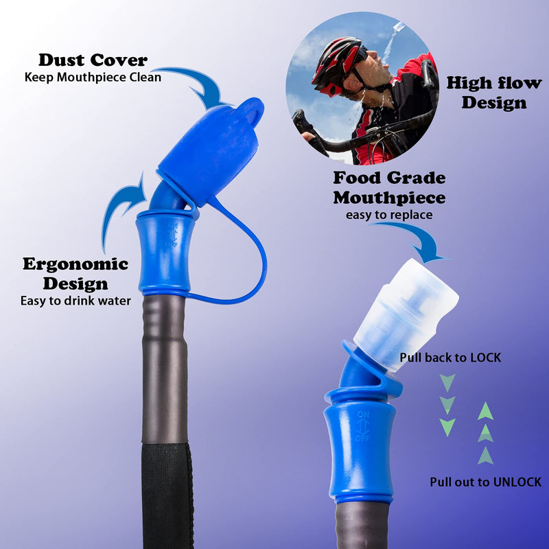 [Australia - AusPower] - WACOOL 2L 2Liter 70oz BPA Free PEVA Hydration Pack Bladder Leak-Proof Water Reservoir Hydration Bladder Only 
