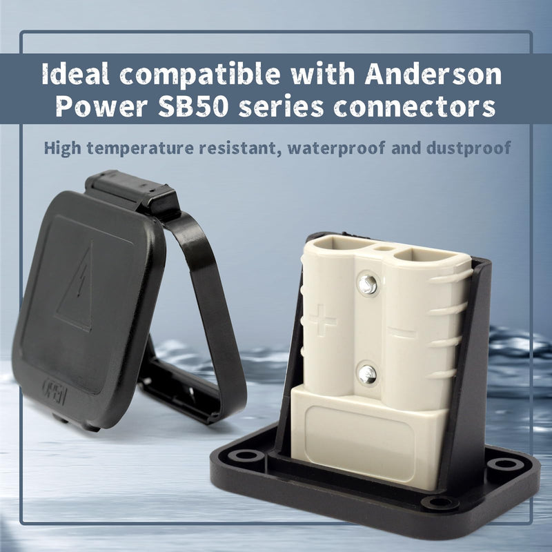 [Australia - AusPower] - Erchon 50A Plug Mounting Panel with Dust Cover Compatible with Anderson SB50 Series Connectors Flush Mount Recessed Plate, 2Pcs 50Amp Socket Panel 12-24V DC 