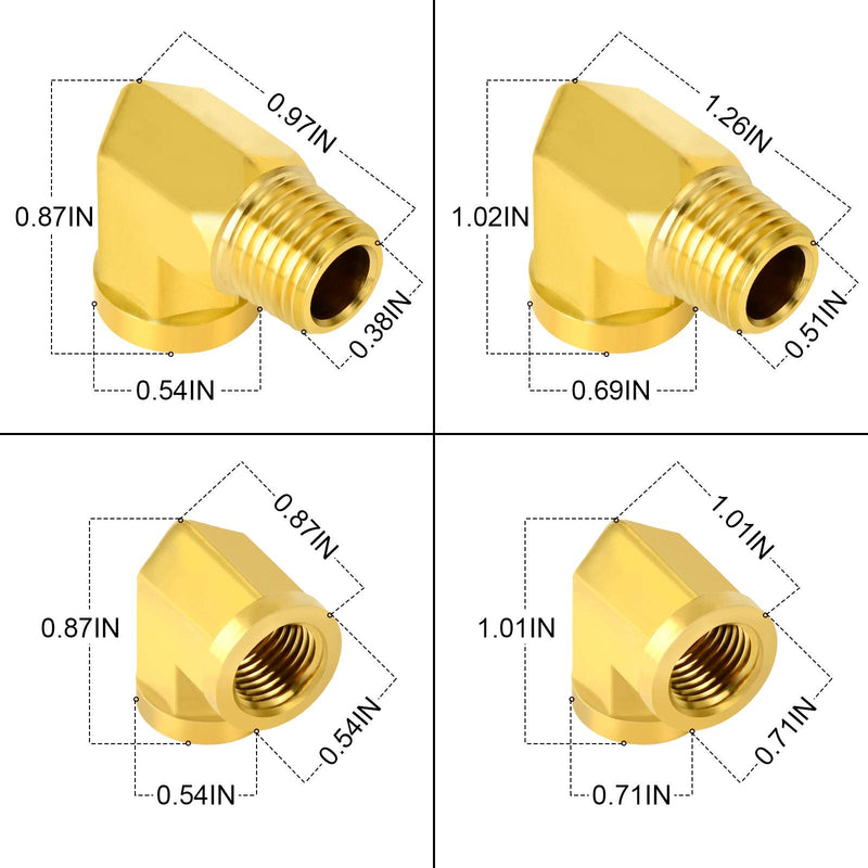 [Australia - AusPower] - GASHER 26PCS Brass Pipe Fitting Kit, Hex Bushing, Reducer Adapter, Hex Nipple, 90 Degree Barstock Street Elbow Brass Pipe Kit 