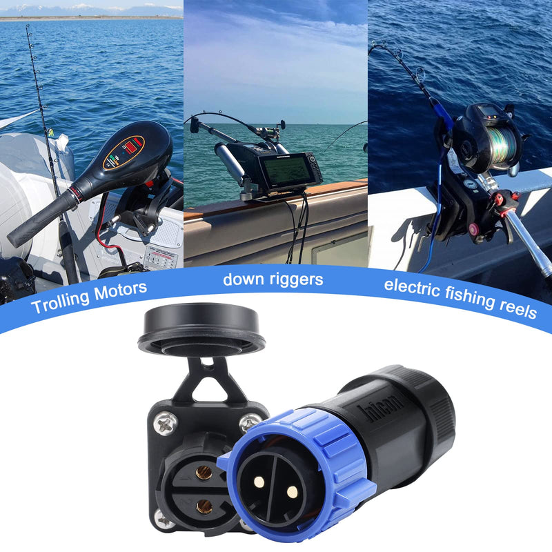 [Australia - AusPower] - Trolling Motor Plug Receptacle Set, Briidea Marine Boat DC Power Connector Waterproof for Freshwater and Saltwater 12,24,36,48V 