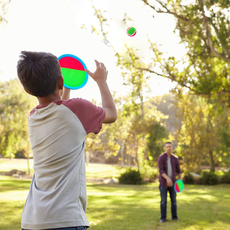 [Australia - AusPower] - Toss and Catch Ball Set Outdoor Game for Kids Backyard Games Beach Game for Kids (Upgraded) (2 Paddles 2 Balls) 
