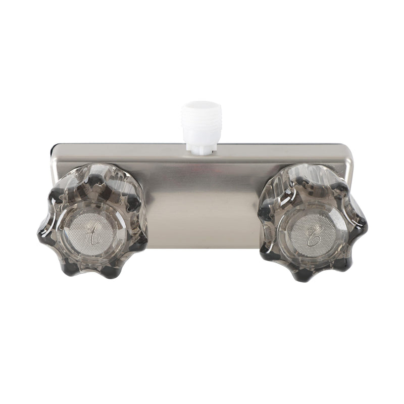 [Australia - AusPower] - Empire Faucets Exterior RV Shower Valve - 4in Nickel Camper Outdoor Shower Valve with Crystal Knobs and Vacuum Breaker 