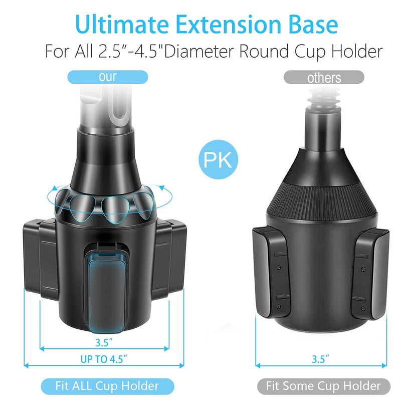 [Australia - AusPower] - Car Cup Holder Phone Mount JC1 Pro Ver. Adjustable Long Pole Automobile Cup Holder Smart Phone Cradle Car Mount for iPhone 11 Pro/XR/XS Max/X/SE/8 Plus/6s/Samsung Galaxy S20+/Note 10/S9/S7 Edge(Black) 