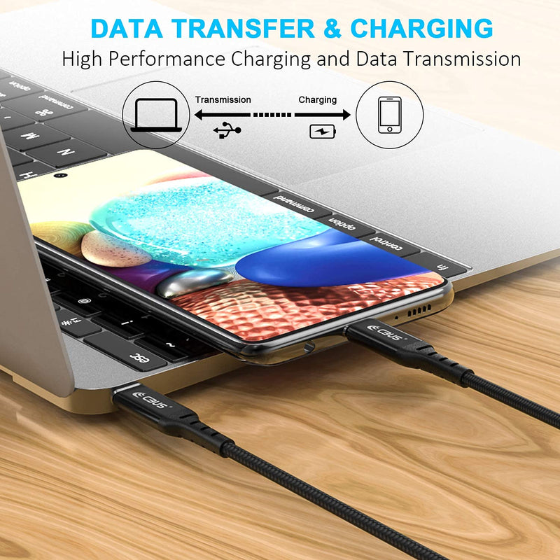 [Australia - AusPower] - CBUS 20W Fast Charger + 10ft Braided Cable for Motorola One 5G, One 5G Ace, Edge+, Moto G Stylus, Moto G Play, Moto G Power (2020, 2021), Moto G Fast, Moto G8+, One Action (Black) 