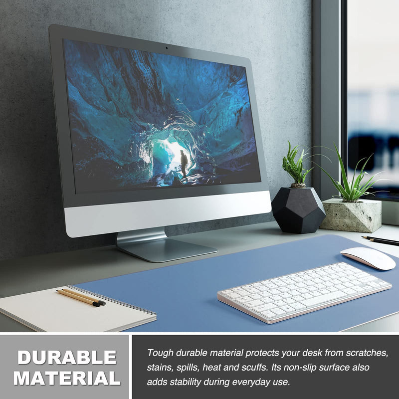 [Australia - AusPower] - K KNODEL Desk Mat, Mouse Pad, Desk Pad, Waterproof Desk Mat for Desktop, Leather Desk Pad for Keyboard and Mouse, Desk Pad Protector for Office and Home (Lake Blue, 35.4" x 17") Lake Blue 35.4" x 17" 