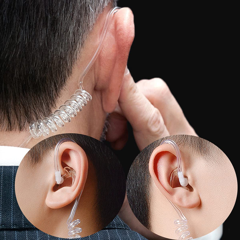 [Australia - AusPower] - HYS Surveillance Kit Earpiece Clip Microphone PTT with One Pair Medium Earmolds (Two-Wire: 3.8ft/4.3ft) for BPR40 RMM2050 RDV2020 RDU4100 Radio Acoustic Tube Headset 
