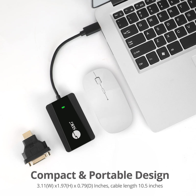 [Australia - AusPower] - SIIG USB to HDMI Adapter, DisplayLink Chipset, USB 3.0 to HDMI 2K 2560x1440 50Hz Video Converter- for Windows and Mac, PC, Laptop, Desktop, Monitor, and TV (JU-H30H11-S1) 
