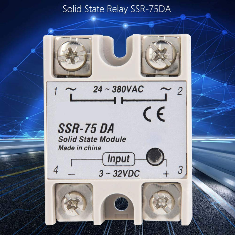 [Australia - AusPower] - Romantic PresentRelay Relay 12v, Solid State Relay, 75A Solid State Relay, DC-AC Solid State Relay SSR-75DA 75A 3-32VDC to 24-380VAC SSR 