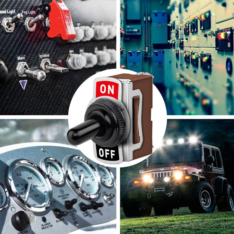 [Australia - AusPower] - MGI SpeedWare Latching Toggle Switches ON/Off 5-Pack with Waterproof Boots, 2-Pin SPST 2-Pin ON/OFF 