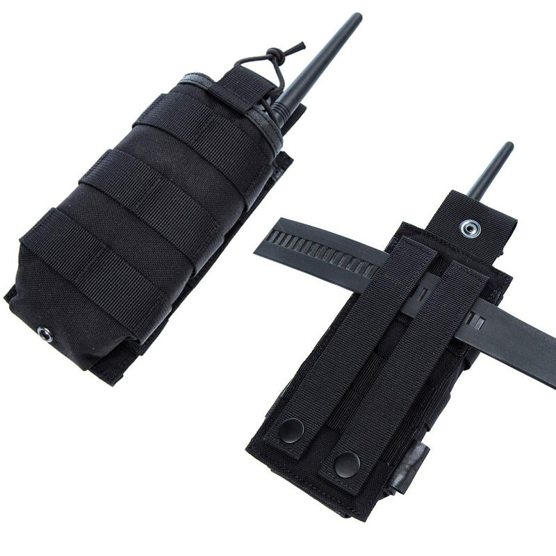 [Australia - AusPower] - Tactical Universal Radio Holster / Radio Pouch Holder Case Bag Military Molle Radio Case for Pofung Motorola Midland CB Walkie Talkies Compatible with 5.11 Bags (Black) by LUITON 