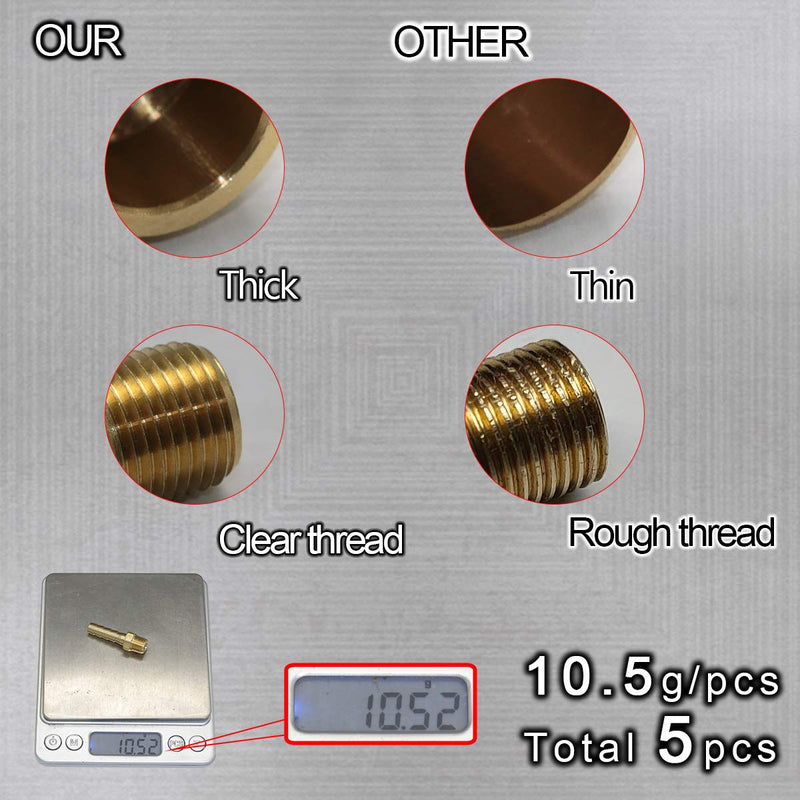 [Australia - AusPower] - Boeray Hose Barb Fittings 1/4 Inch Barb to 1/8 Inch NPT Male Thread Air Hose Fitting Adapter Pack of 5 1/4" Barb to 1/8" 