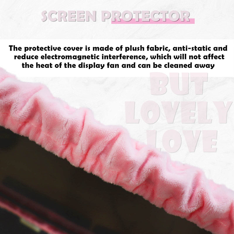 [Australia - AusPower] - Kakurookie 27'' - 34'' Computer Monitor Protective Cover with Cat Ear Design, Cute Pink Monitor Dust Cover with Furry Design, Elastic Dustproof, Suitable for PC, Tablet, TV (27-34in, Pink) 27-34in 