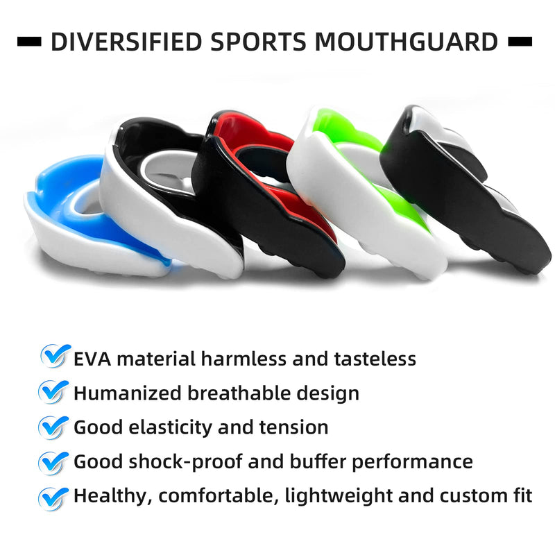 [Australia - AusPower] - AITUSI Kids Youth Mouth Guard for Sports, Boys Girls Mouthguard for Football Boxing MMA Lacrosse Basketball Taekwondo Karate Wrestling ( 5 Pack ) 