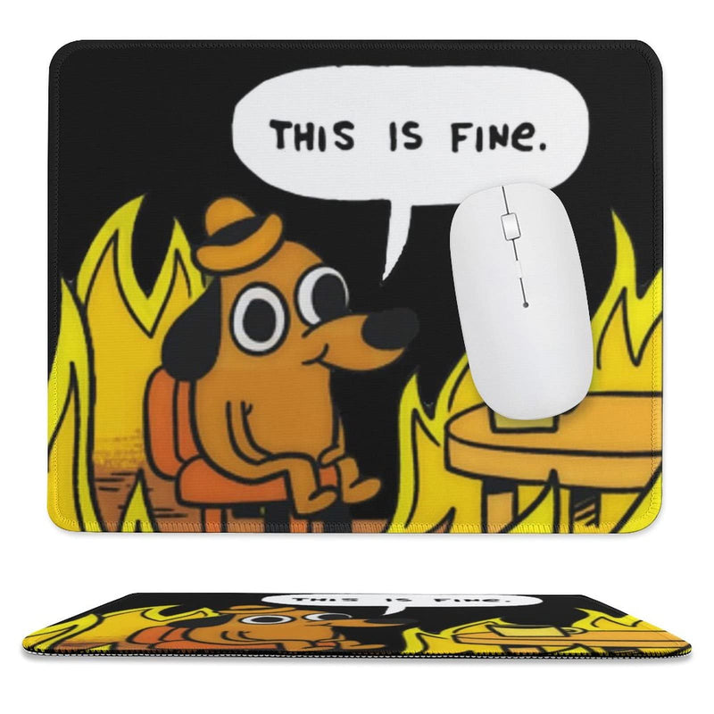 [Australia - AusPower] - This is Fine Dog Fire Funny Meme Mouse Pad Non-Slip Gaming Mouse Pad with Stitched Edge Computer Pc Mousepad Rubber Base for Office Home 