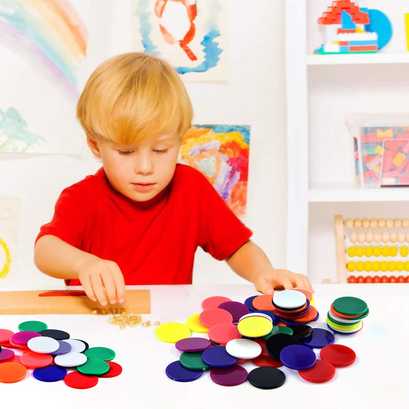 [Australia - AusPower] - Coopay 10 Colors 1-1/5 inch Plastic Learning Counters Disks Bingo Chip Counting Discs Markers for Math Practice and Poker Chips Game Tokens, 200 Pieces 