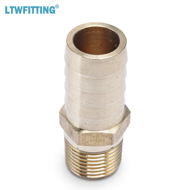 [Australia - AusPower] - LTWFITTING Lead Free Brass Barbed Fitting Coupler/Connector 5/8" Hose Barb x 3/8" Male NPT Fuel Gas Water (Pack of 5) 