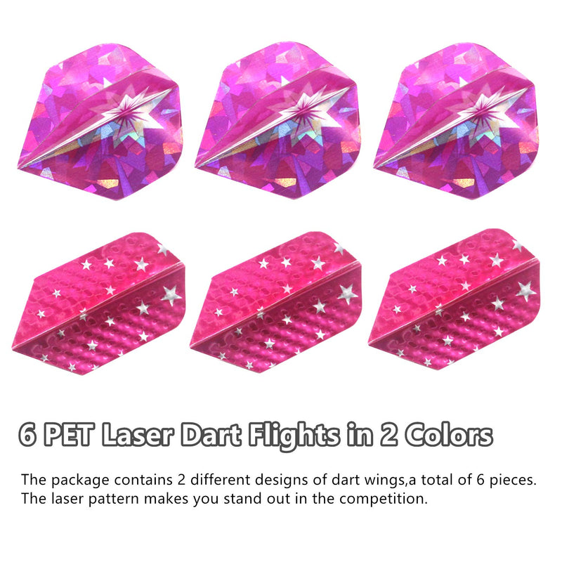 [Australia - AusPower] - ROOBEEO Soft Tip Darts Set for Electronic Dart Board 18/22g Plastic Tip Darts Set with Brass Barrels&Aluminum Shafts, 6 Flights 3 Spare Plastic Dart Shaft 20 Soft Tips Portable Case 18g-Silver&Pink 