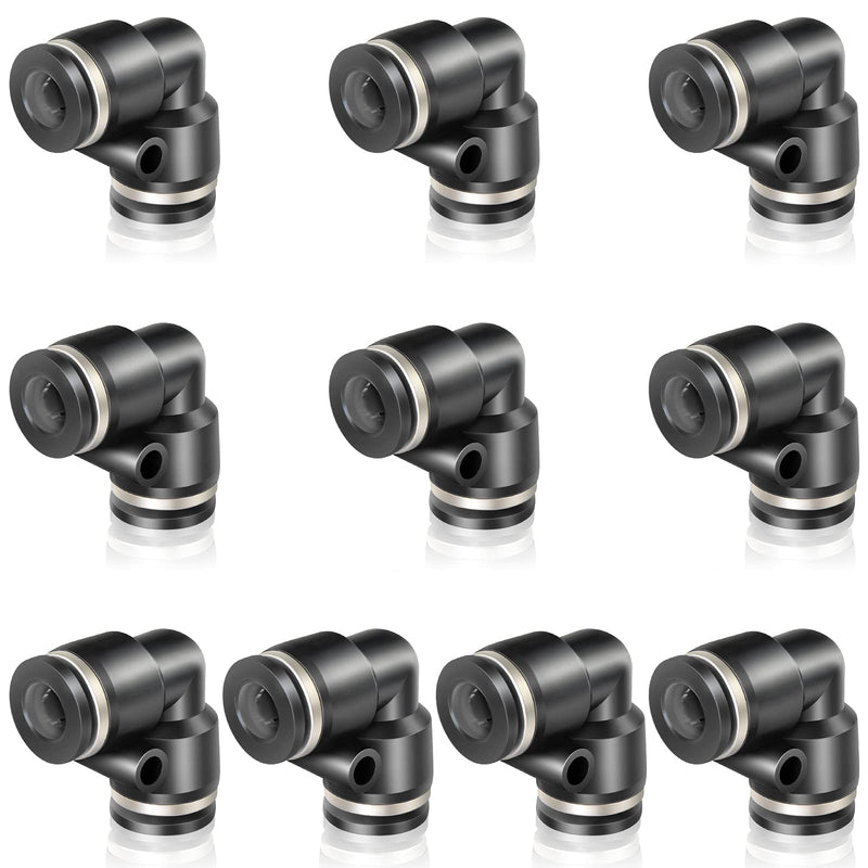 [Australia - AusPower] - TAILONZ PNEUMATIC Black Elbow 3/8 inch Tube OD Push to Connect Tube Fittings Push Lock PV-3/8 (Pack of 10) 3/8"OD 