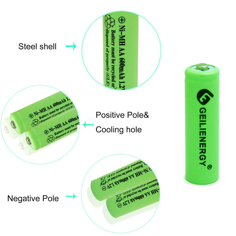 [Australia - AusPower] - 12 Pack NiMH AA Rechargeable Batteries for Solar Lights with 3 Pack BT18433 BT28433 BT184342 BT284342 BT-1011 Replacement Battery 