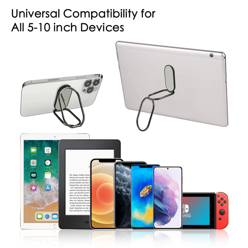 [Australia - AusPower] - Cell Phone Ring Holder Stand Foldable Double Finger Kickstand, 360° Metal Cellphone Holder for Hand Phone Grip Phone Stand for Desk for iPhone iPad Smartphones Tablets (W/ Magnetic Car Mount) -Black 