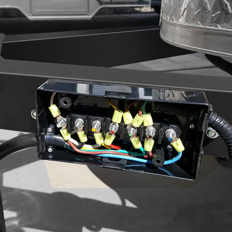 [Australia - AusPower] - Nilight - 50048R 7 Way Electrical Trailer Junction Box 7 Gang Trailer Wire Connector Junction Box Weatherproof for Rewiring Camper RV Caravans Boat 7 Pole Cable Connection Box,2 Years Warranty Junction Box-New 