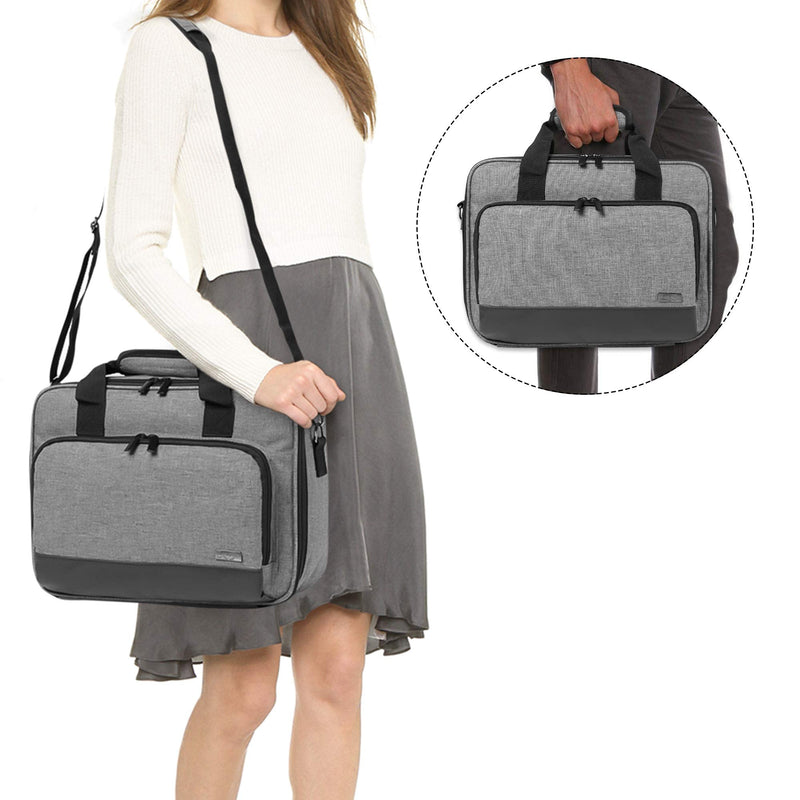 [Australia - AusPower] - Luxja Projector Case, Projector Bag with Accessories Storage Pockets (Compatible with Most Major Projectors), Medium(13.75 x 10.5 x 4.5 Inches), Gray 