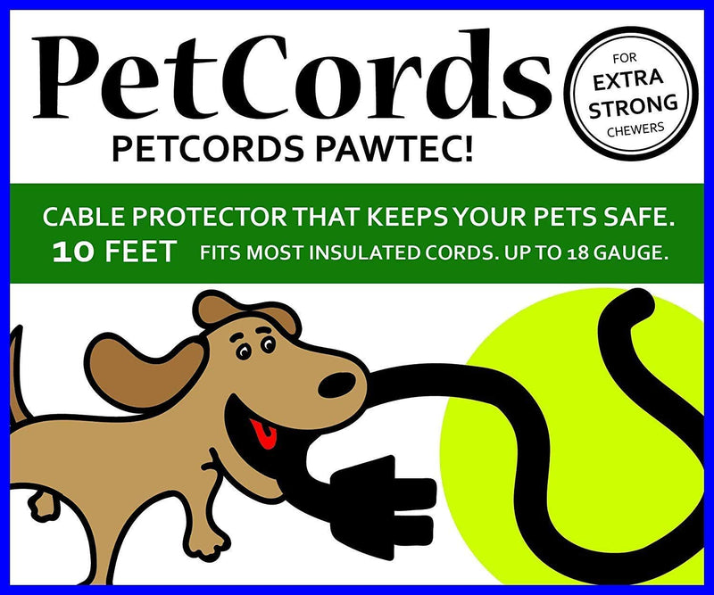 [Australia - AusPower] - PetCords Heavy Duty, Extra Strength Dog and Cat Cord Protector- Protects Your Pets from Chewing Through Insulated Cables up to 10 ft, for Tough chewers - Unscented, Odorless 