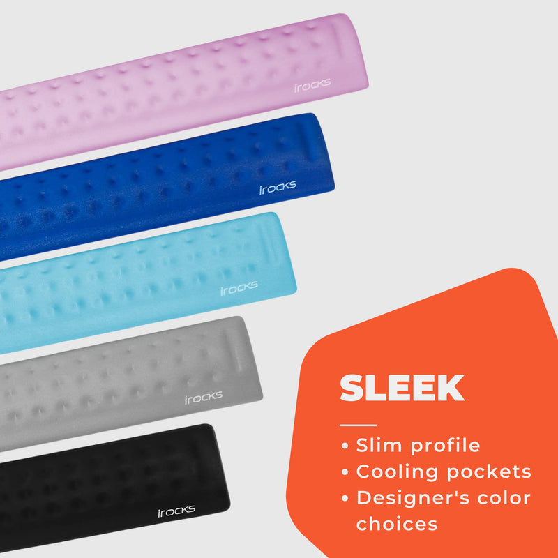[Australia - AusPower] - i-Rocks IRC41 Ergonomic Keyboard Memory Foam Wrist Rest Pad with Anti-Slip Base; Provides Cushioned Support and Pain Relief for Office, Gaming, Computer, Laptop, and Typing. (Black) Black Keyboard Pad 