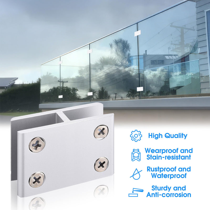 [Australia - AusPower] - Kitmose 8 PACK Glass Clamp,180 degree glass to glass clamp,Adjustable Double Side Aluminum Alloy Glass Shelf Support Bracket,Glass Clip Holder for 8-10mm Thickness suitable for glass thicknesses of 8-10mm 