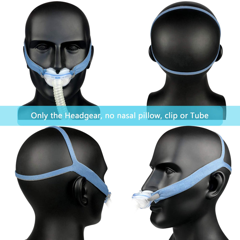 [Australia - AusPower] - Airfit P10 Headgear Straps Replacement CPAP Nasal Headgear Quick Fit Elastic Headgear for Resmed Airfit P10 Airsense 10 Pillow System - Standard Blue//Grey (2-Pack) 