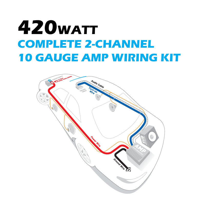 [Australia - AusPower] - Scosche Install Centric True 10 Gauge Hybrid OFC 4-Channel High Current Amplifier Wiring Kit ICAK104 10 Gauge 2CH Complete 