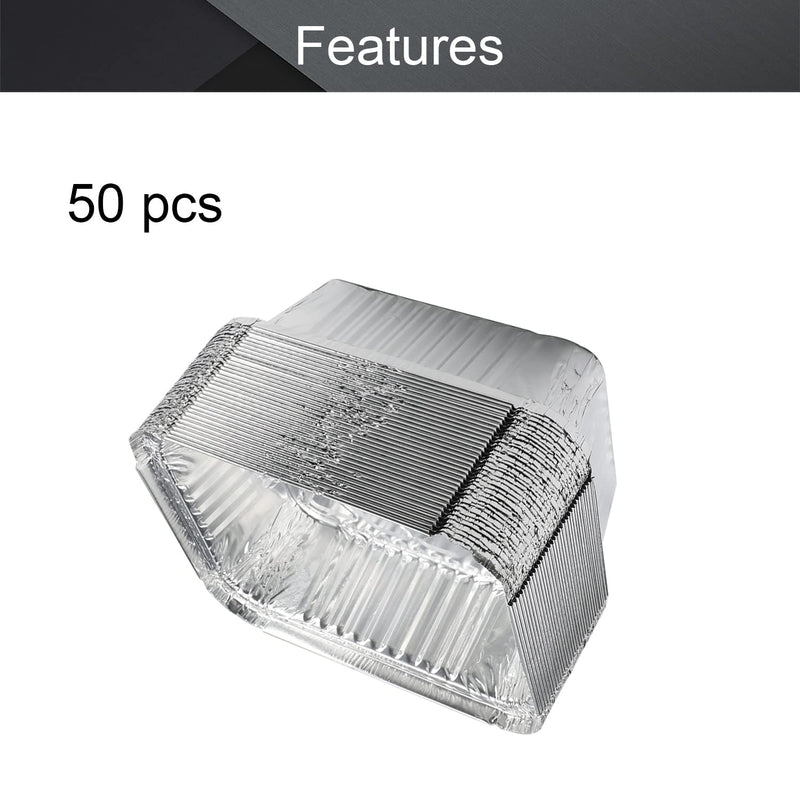 [Australia - AusPower] - Aluminum Pans 50 Pack Disposable Foil Pans Cookware Great for Baking, Cooking, Grilling, Serving & Lining Steam Table Trays Chafers 