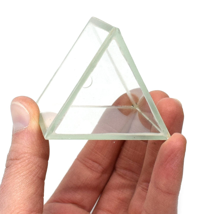 [Australia - AusPower] - Hollow Glass Prism & Stopper, 2x2" - Great for Studying Snells Law of Refraction - Eisco Labs 