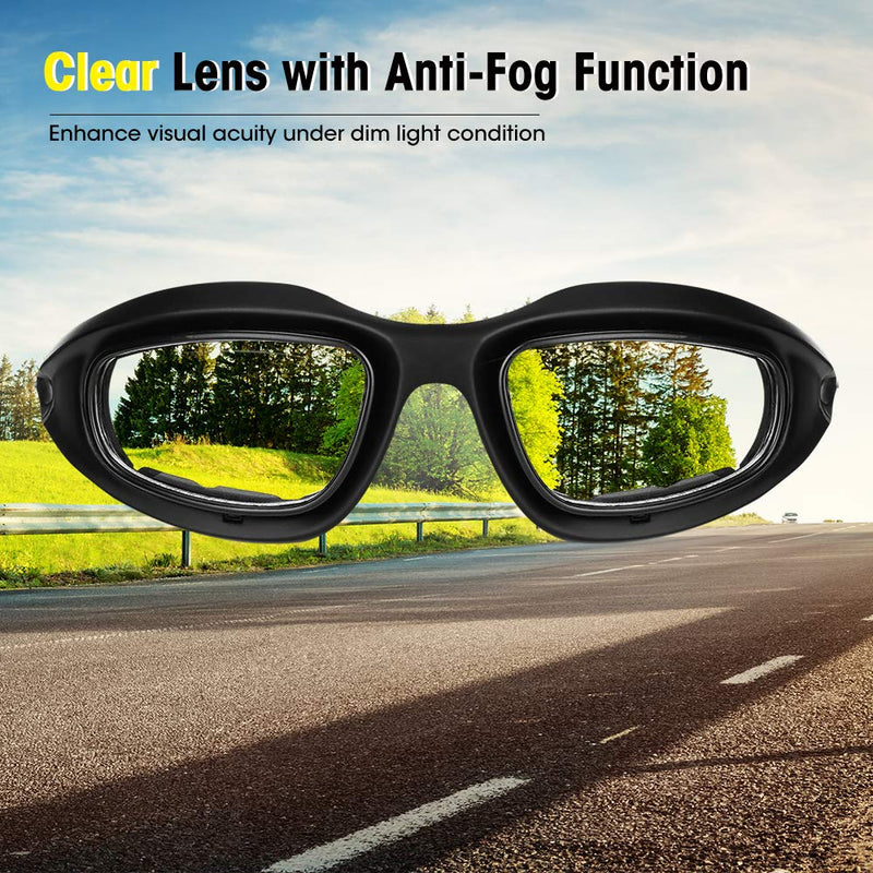 [Australia - AusPower] - kemimoto Polarized Motorcycle Glasses, Riding Goggles with 4 Lens Kit for Outdoor Activities Black 