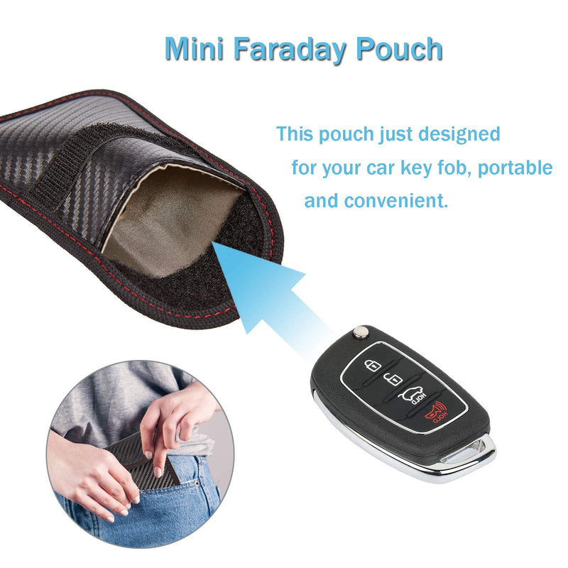 [Australia - AusPower] - Faraday Key Fob Protector - 2 Pack Mini Anti-Theft Pouch Key Fob RFID Signal Blocking Faraday Bag for Key Fob 