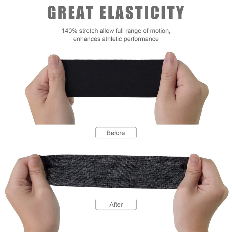 [Australia - AusPower] - 4 Pack Kinesiology Tape for Sports Athletes - 16 FT Waterproof Athletic Tape for The Knee, Elbow and Shoulder Muscles, etc.(5m X 5cm) (Black) Black 