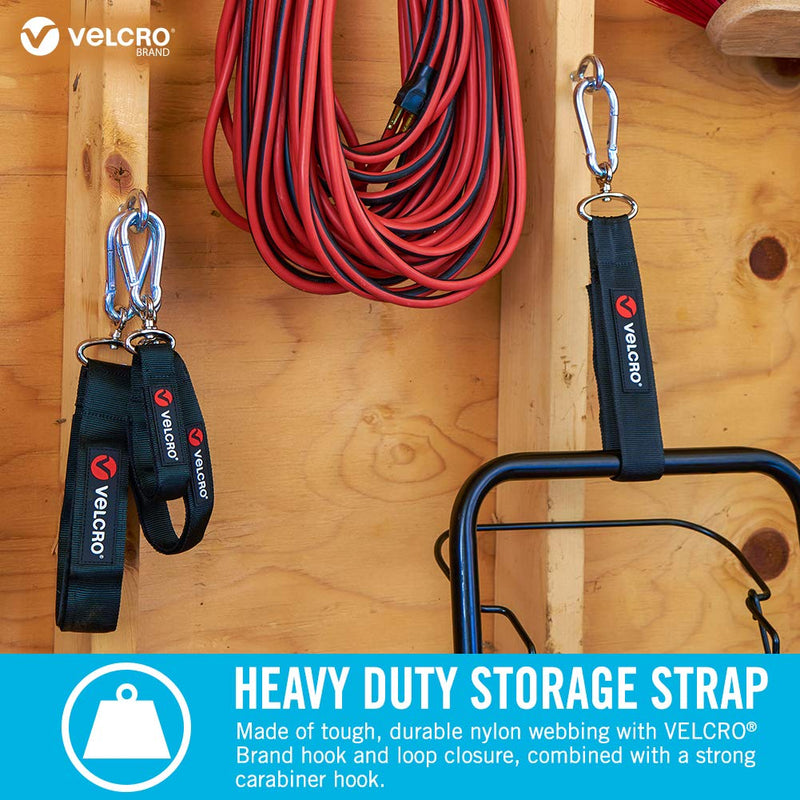 [Australia - AusPower] - VELCRO Brand Easy Hang Strap | Heavy Duty Outdoor Storage Extension Cords, Cables, Tools, Bikes | Organization for Garden, Shed, RV |, Medium - up to 200 lbs, Black Medium - 1Pk 