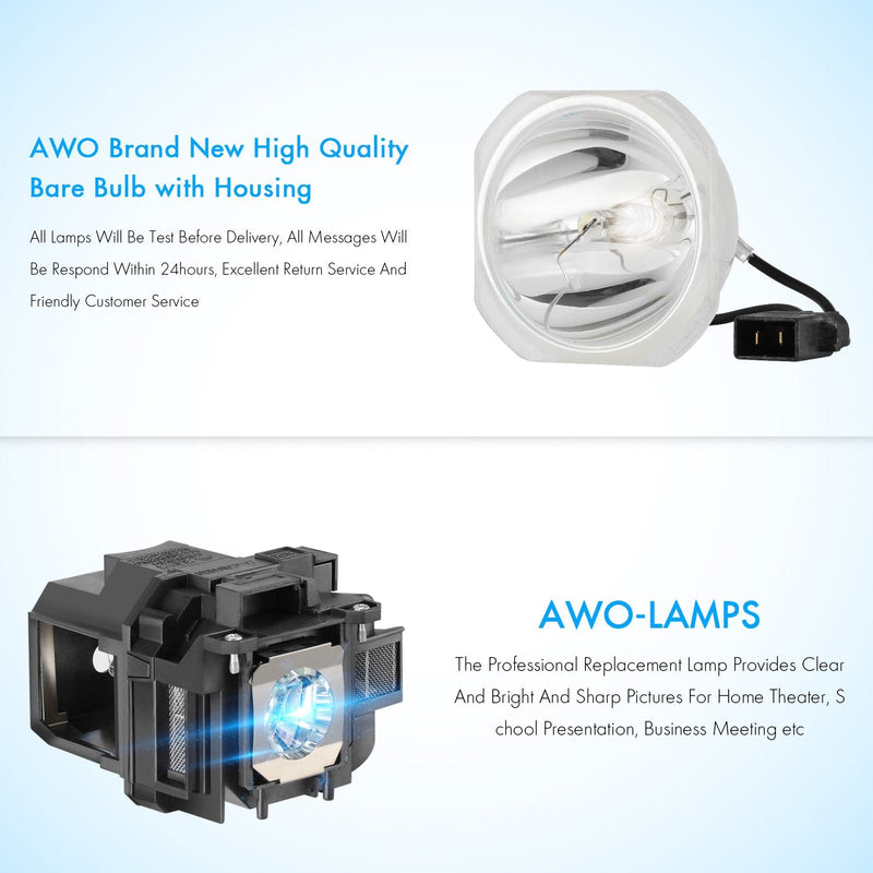 [Australia - AusPower] - AWO Replacement Lamp Bulb for ELPLP78 / V13H010L78 with Housing for EPSON EB-945/955W/965/S17/S18/SXW03/SXW18/W18/W22/X18/X20/X24/X25 