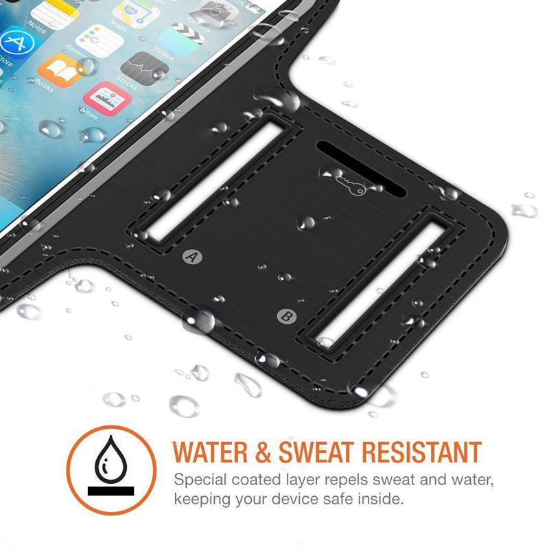 [Australia - AusPower] - [1 Pack]Premium Water Resistant Sports Armband, CaseHQ with Key Holder Running for iPhone 7 6 6S Plus,Galaxy S6/S5 S7 iPhone 6s/6 7 plus(5.5 Inch) with Water Resitant Extra Extension Band armband Silver 5.7 1Pack 